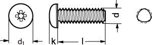 M 5X12  DIN 7500-C FZB panhoved  gevindformende skrue Z