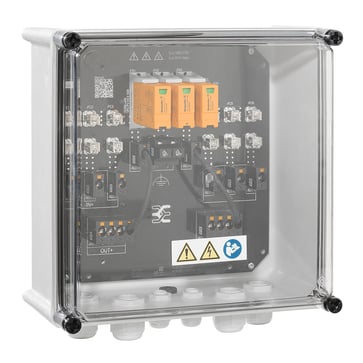 PV Combiner Box, 1000 V, 1 MPP, 3 Inputs / 3 Outputs per MPP, med sikringsholder, overspændingsbesky