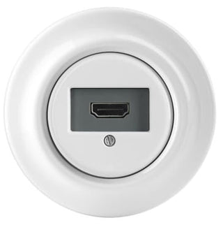 HDMI udtag, brug indsats 0261/33-500, Glans hvid, Decento