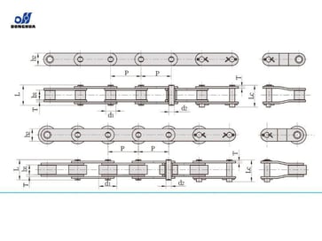 Double pitch Conveyer kæde C208AL 1"