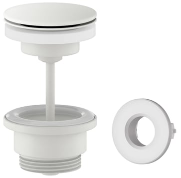 Damixa bundventil Ø63mm 1 1/4"" push-up mat hvid