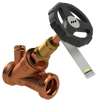 Kemper Weser fristrømsventil nippel/nippel 114"" rødgods