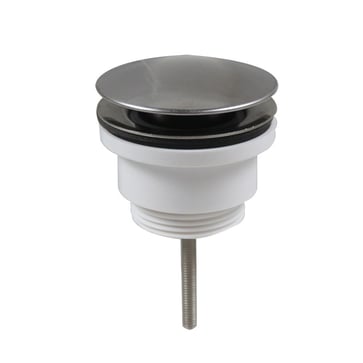 Unite bundventil med stor prop push-open 114"" forkromet
