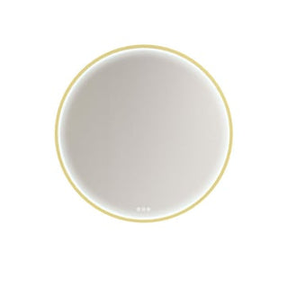 Dansani Moon rammespejl Ø90 cm med LED lys, messing