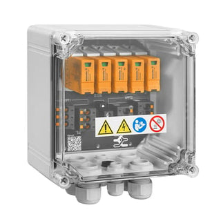 PV Combiner Box, 1100 V, 2 MPP, 2 Inputs / 1 Output per MPP, overspændingsbeskyttelse II, Cable glan