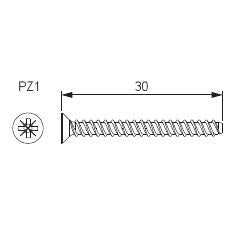 Afbryderskruer PZ1 3x29 mm ((100 stk))