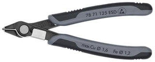 Knipex bidetang elektronik super knips ESD 125 mm uden facet med trådholder, 78 71 125 ESD