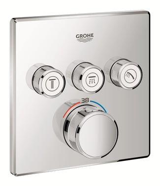 GROHE Grohtherm SmartControl termostat udv. del, firkant 3SC, krom