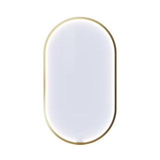 Dansani Moon rammespejl 105 x 60 cm med LED lys, messing