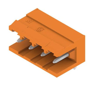 4 polet print stik (( Board)) 5.08 mm pitch med 3.2mm loddeben 90° orange SLA 04/90 3.2SN OR BX