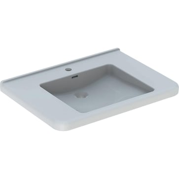 Geberit Renova Comfort Square håndvask, 750 x 550 x 155 mm, hvid porcelæn KeraTect