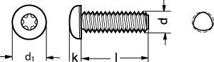 M 3X12  DIN 7500 - C FZB panhoved  gevindformende skrue T-Drive