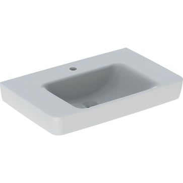 Geberit Renova Plan håndvask, 750 x 480 x 185 mm, m/fralægningsplads, hvid porcelæn