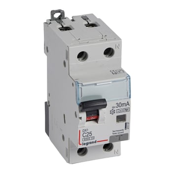 DX3 RCBO kombiafbryder C25 1pol+N 30mA type-F 2M 6000/6KA