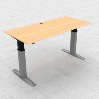 Hæve-/sænkebord 180x80 cm bøg m/sølvstel
