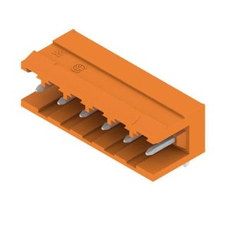 6 polet print stik (( Board)) 5.08 mm pitch med 3.2mm loddeben 90° orange SLA 06/90 3.2SN OR BX