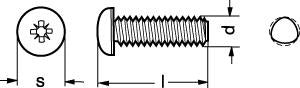 M 5X12 DIN 7500-C RFA2 panhoved  gevindformende skrue pozi