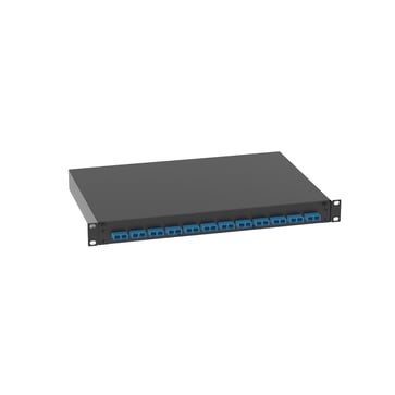 Fiberboks premonteret med 12x SC OS2 adapter duplex blå