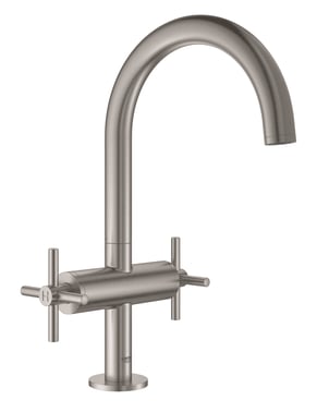 GROHE Atrio New Classic togrebs håndvaskarmatur, 166 mm tud, m/løft-op bv, SuperSteel