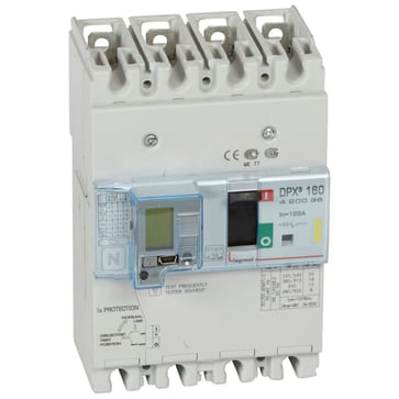 DPX3 160 MCCB maksimalafbryder termisk 125A 4pol + RCD type-A 16kA