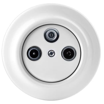 Afdækning, TV/R/Sat, brug indsats DKT52612, Glans hvid, Decento