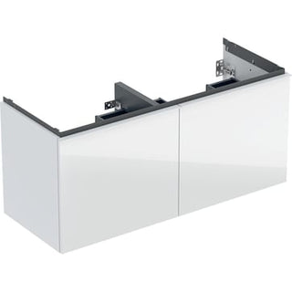 Geberit Acanto underskab til dobbelthåndvask 120 cm 2 sk + 2 indv sk hvid glas blankt/håndtag hvid m