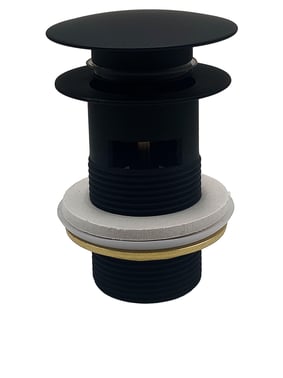 Bundventil push-up 1 1/4"" m/overløb, sort