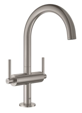 GROHE Atrio New Classic togrebs håndvaskarmatur, 166 mm tud, m/løft-up bv, SuperSteel