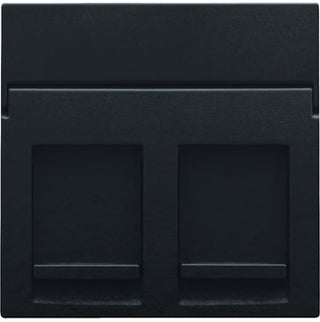 Afdækning til dataudtag 2xRJ45, piano black coated