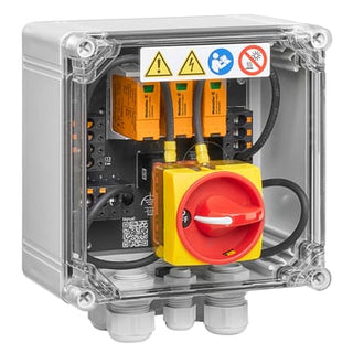PV Combiner Box, 1100 V, 1 MPP, 3 Inputs / 3 Outputs per MPP, overspændingsbeskyttelse I / II, Switc