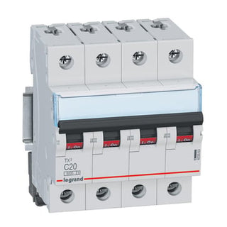 TX3 MCB automatsikring C20 4pol 4M 6000/6KA