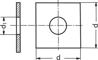 40X40X 4X11 ((M10)) el-galvaniseret  4-kant spændeplade