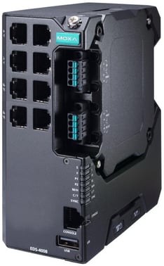 Moxa EDS-4008-LV, 8-port Managed layer 2 Ethernet Switch, Secure boot, Turbo-Ring, Turbo-Chain, RSTP