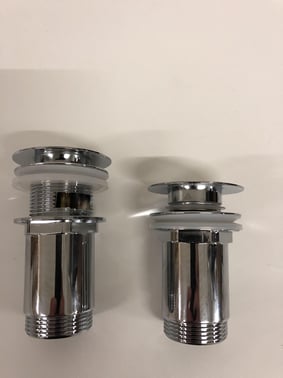 Bundventil med push-up m/overløb, krom