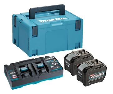 Makita 40V Batteripakke 2x BL4080 8,0Ah + DC40RB