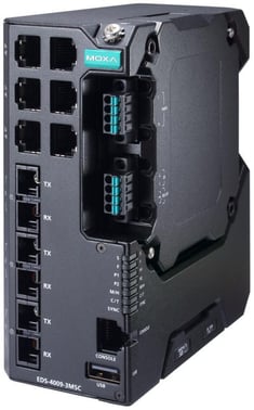 Moxa EDS-4009-3MSC-HV, 9-port Managed layer 2 Ethernet Switch, 3x Multimode fiber SC, Secure boot, T