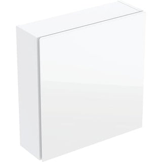 Geberit overskab kvadratisk 1 låge 45 x 46,7 cm korpus hvid højglans/forside hvid glas blankt