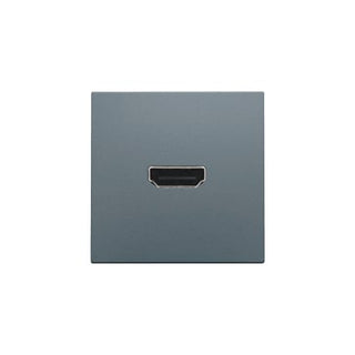 HDMI udtag med terminaler for ledningsmontering, steel grey coated