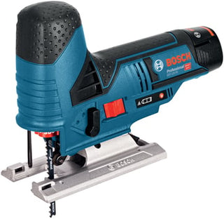 Blå Bosch 12v stiksav GST 70 2x3,0ah