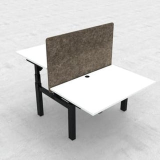 Hæve-/sænkebord 120x80 cm hvid melamin m/sort stel