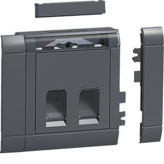 Komplet dobbelt dataudtag Actassi S-One DPM RAL9011