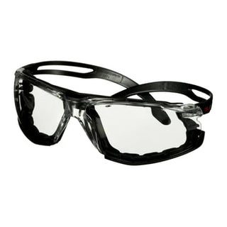 3M SecureFit 500 beskyttelsesbrille sort m indsats Scotchgard klar linse