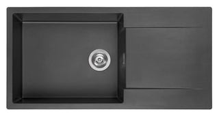 Lavabo ReGinox køkkenvask komposit 540x440x200mm bk/strainer Black Silvery