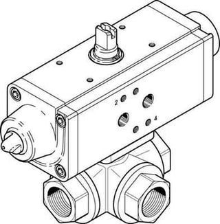 Festo Kuglehane-aktuator VZBA-1/4""-GGG-63-32T-F0304-V4V4T-PS30-R-90-4-C