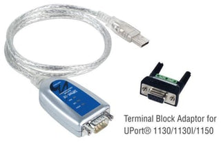 Moxa USB til seriel konverter, 1x RS-422/485 Isoleret, DB9M ((80 cm kabel)), USB 2,0 kompatibel, inkl.