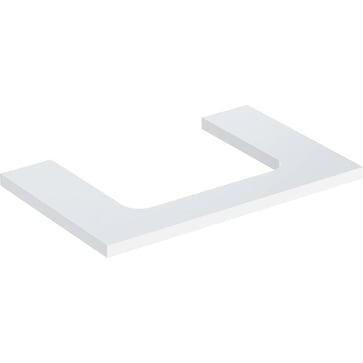 Geberit ONE bordplade t/håndvask, udskæring midt, 75 x 3 x 47 cm, hvid