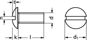 M6X16 RFA2 maskinskrue flad rund hoved