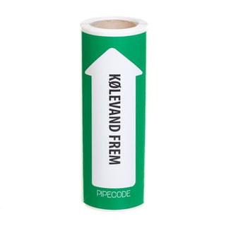 Pipecode rørmærke KØLEVAND FREM 160 mm x 10 m