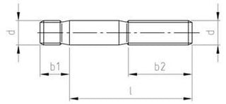 M 6X45 sort DIN 939-5.8 tapskrue 1,25 X d