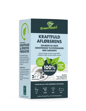 GreenSwirl kraftfuld afløbsrens - 2 doseringsposer a 233 g